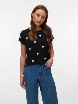 Vero Moda Kurzarmshirt VMAVA SS TOP MULTI AOP NOOS Materialmix, regular fit
