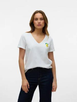 Vero Moda Kurzarmshirt VMBITONA S/S V-NECK T-SHIRT JRS BTQ GA