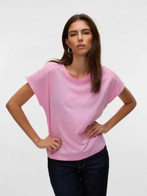 Vero Moda Kurzarmshirt VMEMMY SS LACE TAPE TOP JRS GA NOOS