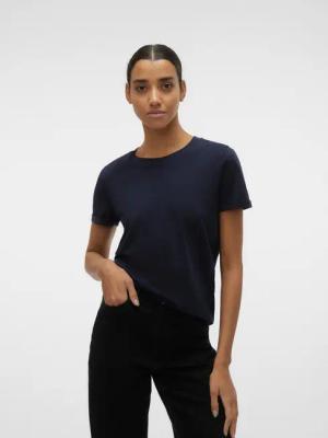 Vero Moda Kurzarmshirt VMPAULA S/S T-SHIRT NOOS Baumwolle, regular fit