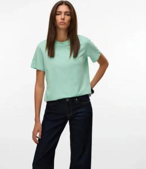 Vero Moda Kurzarmshirt "VMPAULINA SS T-SHIRT GA JRS NOOS" Baumwolle, regular fit