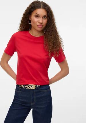 Vero Moda Kurzarmshirt "VMPAULINA SS T-SHIRT GA JRS NOOS" Baumwolle, regular fit