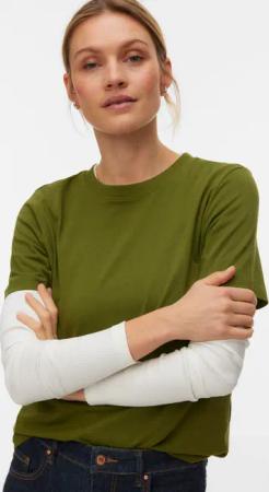 Vero Moda Kurzarmshirt "VMPAULINA SS T-SHIRT GA JRS NOOS" Baumwolle, regular fit