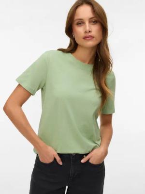 Vero Moda Kurzarmshirt VMPAULINA SS T-SHIRT GA JRS NOOS Baumwolle, regular fit