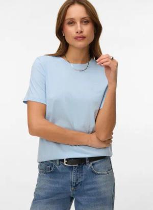 Vero Moda Kurzarmshirt VMPAULINA SS T-SHIRT GA JRS NOOS Baumwolle, regular fit