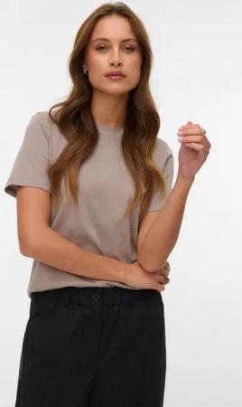 Vero Moda Kurzarmshirt VMPAULINA SS T-SHIRT GA JRS NOOS Baumwolle, regular fit