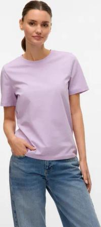 Vero Moda Kurzarmshirt VMPAULINA SS T-SHIRT GA JRS NOOS Baumwolle, regular fit