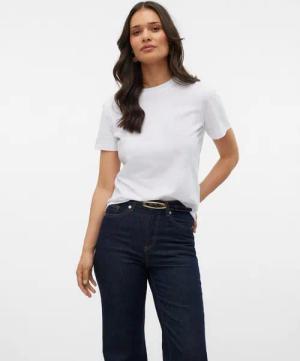 Vero Moda Kurzarmshirt VMPAULINA SS T-SHIRT GA JRS NOOS Baumwolle, regular fit
