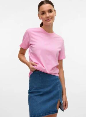 Vero Moda Kurzarmshirt VMPAULINA SS T-SHIRT GA JRS NOOS Baumwolle, regular fit