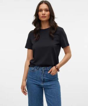 Vero Moda Kurzarmshirt VMPAULINA SS T-SHIRT GA JRS NOOS Baumwolle, regular fit