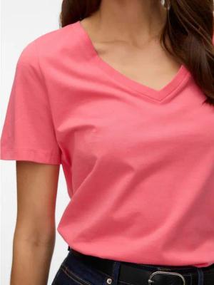 Vero Moda Kurzarmshirt VMPAULINA SS V-NECK T-SHIRT JRS NOOS Baumwolle