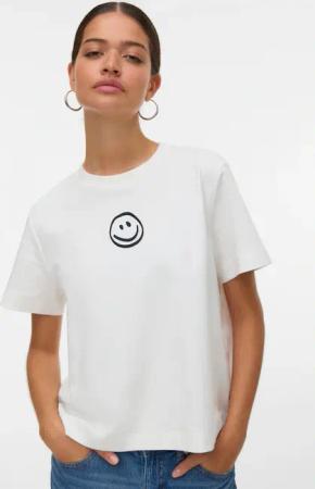 Vero Moda Kurzarmshirt "VMSARA METTE SS TOP BOX JRS GA NOOS" Baumwolle, regular fit