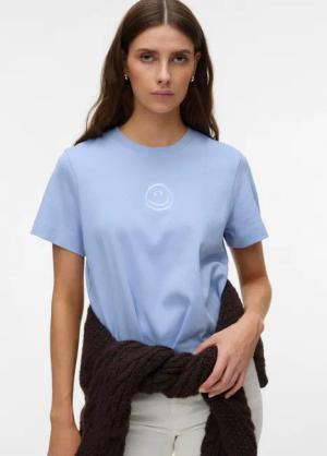 Vero Moda Kurzarmshirt VMSARA METTE SS TOP BOX JRS GA NOOS Baumwolle, regular fit