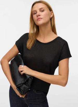 Vero Moda Kurzarmshirt "VMSARAH AVA SS TOP JRS GA NOOS" mit Glitzerdetails