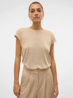 Vero Moda Kurzarmshirt VMSARAH AVA SS TOP JRS GA NOOS mit Glitzerdetails