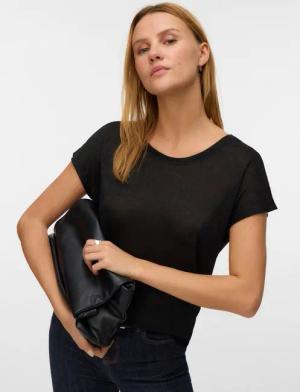 Vero Moda Kurzarmshirt VMSARAH AVA SS TOP JRS GA NOOS mit Glitzerdetails