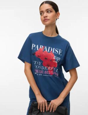 Vero Moda Kurzarmshirt "VMURENA CATY SS TOP BOX JRS" mit floralem Print