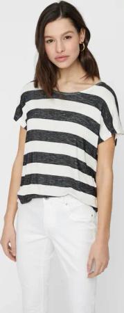 Vero Moda Kurzarmshirt "VMWIDE STRIPE SL TOP GA JRS NOOS" Viskosemischung