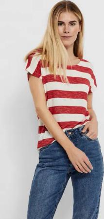 Vero Moda Kurzarmshirt VMWIDE STRIPE SL TOP GA JRS NOOS Viskosemischung