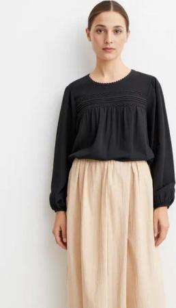 Vero Moda Langarmbluse VMDEBBIE LS PLEAT TOP WVN GA NOOS