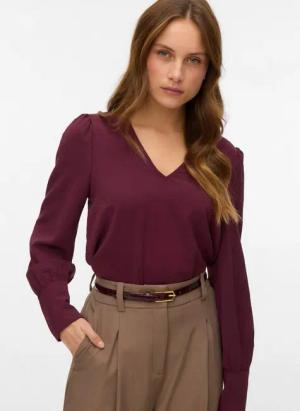 Vero Moda Langarmbluse VMESME LS V-NECK TOP WVN GA