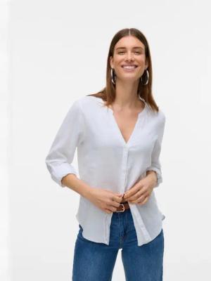 Vero Moda Langarmbluse VMLINN LS V-NECK SHIRT WVN NOOS