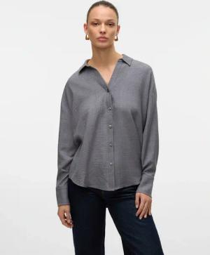 Vero Moda Langarmbluse "VMMELANEY QUEENY LS SHIRT WVN NOOS" Kunstfaser, loose fit