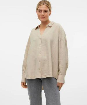 Vero Moda Langarmbluse VMMELANEY QUEENY LS SHIRT WVN NOOS Kunstfaser, loose fit