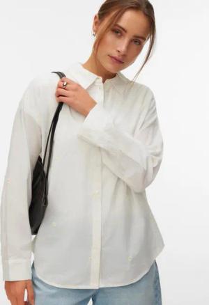 Vero Moda Langarmbluse VMODONA LS SHIRT WVN NOOS Baumwolle, regular fit
