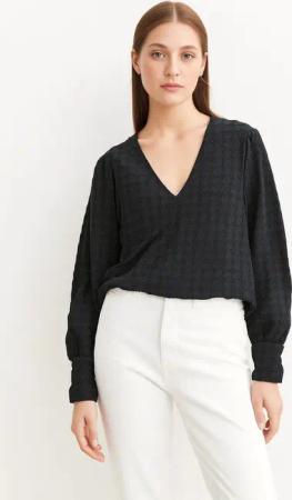 Vero Moda Langarmshirt VMBECCA LS V-NECK LACE TOP JRS NOOS