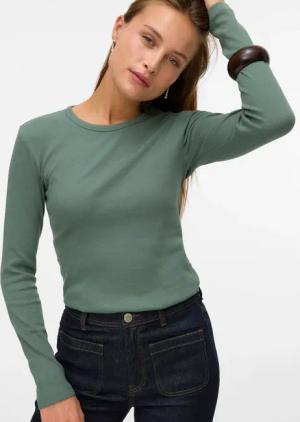 Vero Moda Langarmshirt "VMCHLOE LS SHORT TOP JRS NOOS" Baumwollmischung