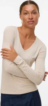 Vero Moda Langarmshirt "VMLAVA GLITTER LS V-NECK TOP STRIPE NOOS"