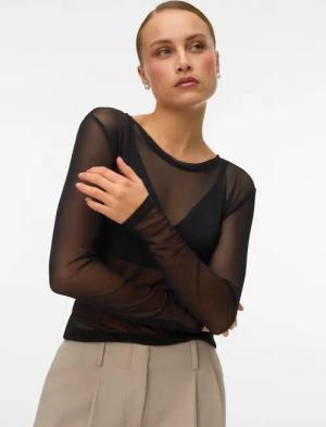 Vero Moda Langarmshirt "VMLOVA LS MESH TOP JRS NOOS"
