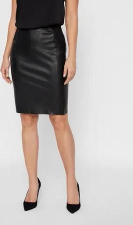 Vero Moda Lederimitatrock VMBUTTERSIA HW COATED SKIRT NOOS