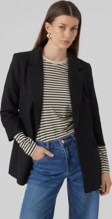 Vero Moda Longblazer "VMFRIDA LS REGULAR BLAZER NOOS" ohne Verschluss und mit gerafften 3/4 Arm
