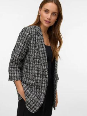 Vero Moda Longblazer VMFRIDA LS REGULAR BLAZER NOOS ohne Verschluss und mit gerafften 3/4 Arm