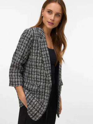 Vero Moda Longblazer "VMFRIDA LS REGULAR BLAZER NOOS" ohne Verschluss und mit gerafften 3/4 Arm