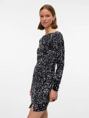 Vero Moda Midikleid VMBELLA LS SHORT SQ DRESS JRS GA Partykleid, festlich, mit Pailletten