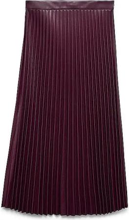 VERO MODA Midirock in Lederoptik VMBELLAHOLLY dunkelrot | L