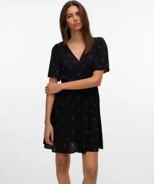 Vero Moda Minikleid VMALBA SS SHORT DRESS WVN NOOS Viskose, slim fit