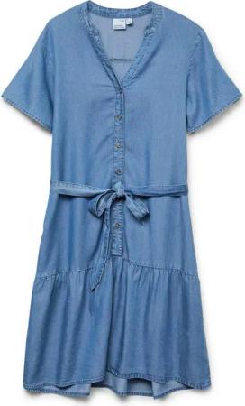 Vero Moda Minikleid VMFLEUR SS SHORT BELT TENCEL DRESS GA Sommerkleid