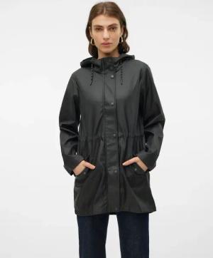 Vero Moda Regenjacke "VMMALOU COATED JACKET" mit Kapuze Lederimitat