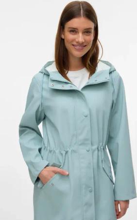 Vero Moda Regenjacke "VMMALOU COATED JACKET" mit Kapuze Lederimitat