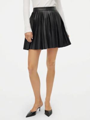 Vero Moda Rock aus Kunstleder Naomielly 10316312 Schwarz Regular Fit