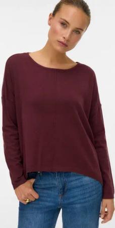 Vero Moda Rundhalspullover VMBREEZE AURA LS ZIPPER BLOUSE NOOS