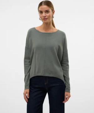 Vero Moda Rundhalspullover VMBREEZE AURA LS ZIPPER BLOUSE NOOS