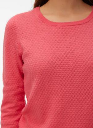 Vero Moda Rundhalspullover "VMCARE STRUCTURE LS O-NECK BLOU NOOS" mit Strukturmuster