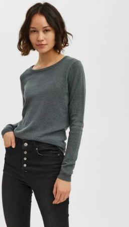 Vero Moda Rundhalspullover "VMCARE STRUCTURE LS O-NECK BLOU NOOS" mit Strukturmuster