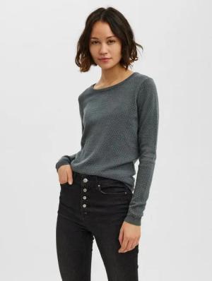 Vero Moda Rundhalspullover VMCARE STRUCTURE LS O-NECK BLOU NOOS mit Strukturmuster