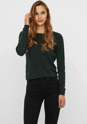 Vero Moda Rundhalspullover "VMCARE STRUCTURE LS O-NECK BLOUSE" aus Bio-Baumwolle